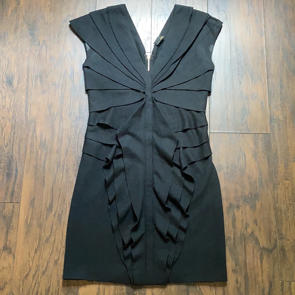 Fendi Black Ruffle Front Sleeveless Dress